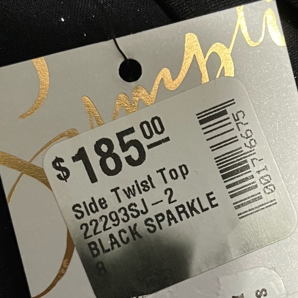 Sympli Side Twist Top 3/4 Sleeve Black Sparkle - Picture 14 of 14